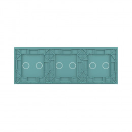 Панель для трех сенсорных выключателей Livolo, 6 клавиш (2+2+2), цвет зеленый, стекло