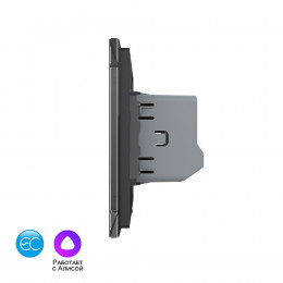 Двухклавишный умный сенсорный выключатель Livolo EC, 1 пост, цвет черный VL-C702Z2-12