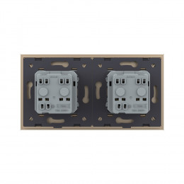 Розетка электрическая двойная 220В LIVOLO золотая VL-C7C2EU-13