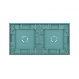 Панель для двух сенсорных выключателей Livolo, 2 клавиши (1+1), цвет зеленый, стекло