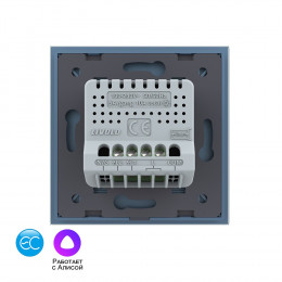 Двухклавишный умный сенсорный выключатель Livolo EC, 1 пост, цвет синий VL-C702Z2-19