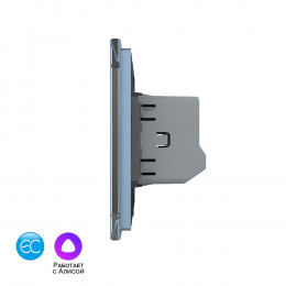 Двухклавишный умный сенсорный выключатель Livolo EC, 1 пост, цвет синий VL-C702Z2-19