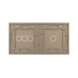 Панель для двух сенсорных выключателей Livolo, 4 клавиши (1+3), цвет золотой, стекло