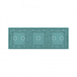 Панель для трех сенсорных выключателей Livolo, 5 клавиш (2+1+2), цвет зеленый, стекло