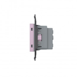 Розетка электрическая с заземлением защитными шторками 16A Livolo, цвет розовый (механизм)