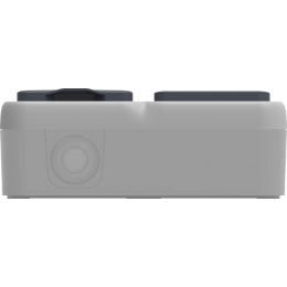 Двойной блок накладной, розетка с защитной крышкой+переключатель 1-клавишный, цвет серый, IP55, серия W55 DIP20640