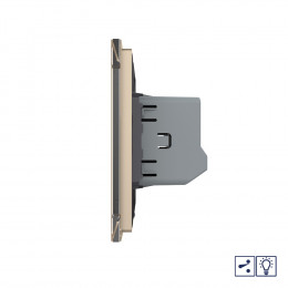 Одноклавишный проходной/перекрестный сенсорный диммер Livolo, 1 пост, цвет золотой