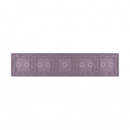 Панель для пяти сенсорных выключателей Livolo, 9 клавиш (2+2+1+2+2), цвет розовый, стекло