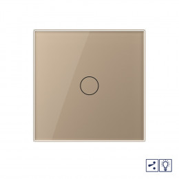 Одноклавишный проходной/перекрестный сенсорный диммер Livolo, 1 пост, цвет золотой