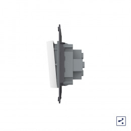 Одноклавишный простой и проходной механический выключатель Livolo, цвет белый (механизм), VL-C7-K1S-11