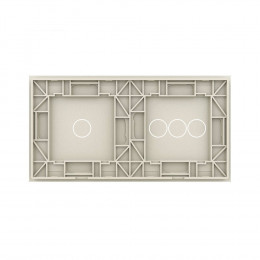 Панель для двух сенсорных выключателей Livolo, 4 клавиши (3+1), цвет жемчужный, стекло