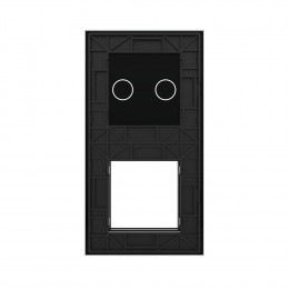 Панель вертикальная для сенсорного выключателя и розетки Livolo, 2 клавиши, цвет черный, стекло