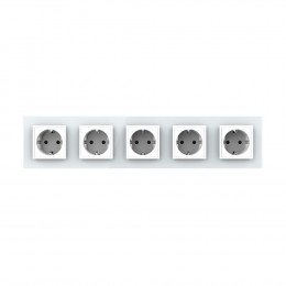 Розетка электрическая пять постов 220В LIVOLO белая VL-C7C5EU-11