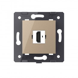 Розетка 1 пост HDMI 2.0 Livolo, цвет золотой (механизм) VL-FCHD-2AP