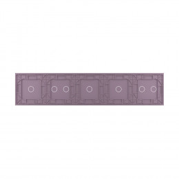 Панель для пяти сенсорных выключателей Livolo, 7 клавиш (2+1+1+2+1), цвет розовый, стекло