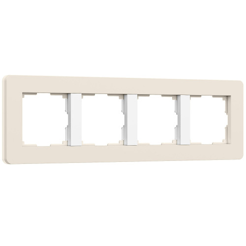 Купить Рамка из поликарбоната на 4 поста Split айвори/белый, soft-touch в rum24.ru