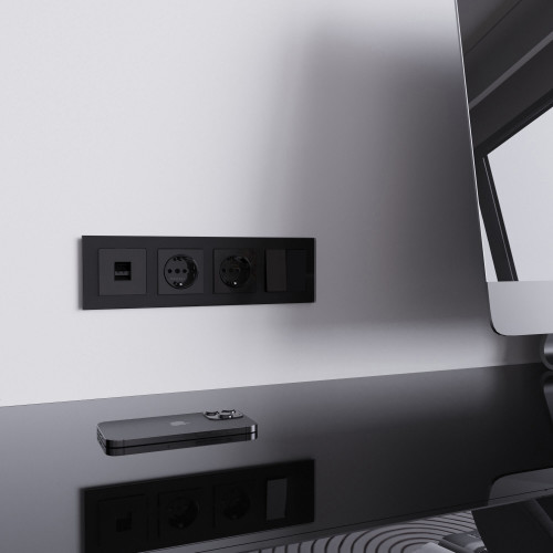 Купить Розетка Ethernet RJ-45 (черный акрил) Werkel W1181048 в rum24.ru фото: 2