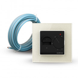 Терморегулятор Welrok MEX для рамки LIVOLO с механическим управлением, датчик пола 3 м, цвет черный с жемчужной рамкой