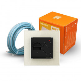 Терморегулятор Welrok MEX для рамки LIVOLO с механическим управлением, датчик пола 3 м, цвет черный с жемчужной рамкой