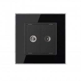 ТВ-розетка двойная LIVOLO черная VL-C792V-12