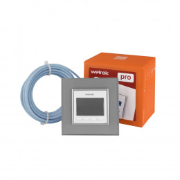 Терморегулятор Welrok PRO для рамки LIVOLO с электронным управлением, датчик воздуха, датчик пола 3 м, цвет белый с серой рамкой