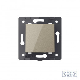 Одноклавишный перекрестный механический выключатель Livolo, цвет шампань (механизм), VL-C7-K1SS-16