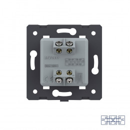 Одноклавишный перекрестный механический выключатель Livolo, цвет шампань (механизм), VL-C7-K1SS-16