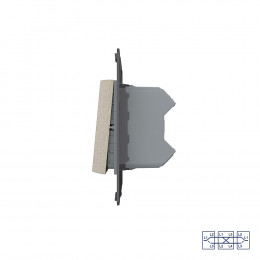 Одноклавишный перекрестный механический выключатель Livolo, цвет шампань (механизм), VL-C7-K1SS-16