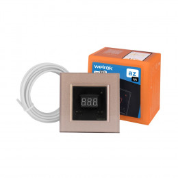 Терморегулятор Welrok AZ Wi-Fi для рамки LIVOLO с электронным управлением, датчик пола 3 м, цвет черный с рамкой шампань