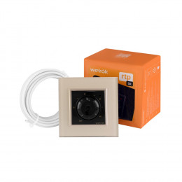 Терморегулятор Welrok RTP для рамки LIVOLO с механическим управлением, датчик пола 3 м, цвет черный с жемчужной рамкой