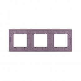 Рамка для розетки Livolo 3 поста, цвет розовый, стекло