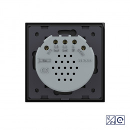 Двухклавишная сенсорная кнопка Livolo 12/24В, 1 пост, Черный VL-C702CH-12