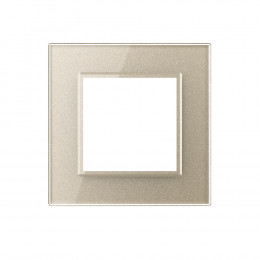 Рамка для розетки Livolo 1 пост, цвет шампань, стекло