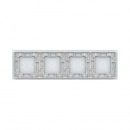 Панель для четырех сенсорных выключателей Livolo, 6 клавиш (1+2+1+2), цвет белый, стекло