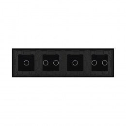 Панель для четырех сенсорных выключателей Livolo, 6 клавиш (2+1+2+1), цвет черный, стекло