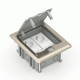 Лючок в пол 6 мод. (2 мод. 45х45 мм. + 2 мод. 22.5х45 мм.), металл, IP66, (с уст. набором) DFB6M