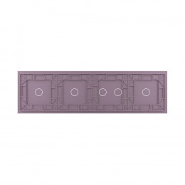 Панель для четырех сенсорных выключателей Livolo, 5 клавиш (1+2+1+1), цвет розовый, стекло