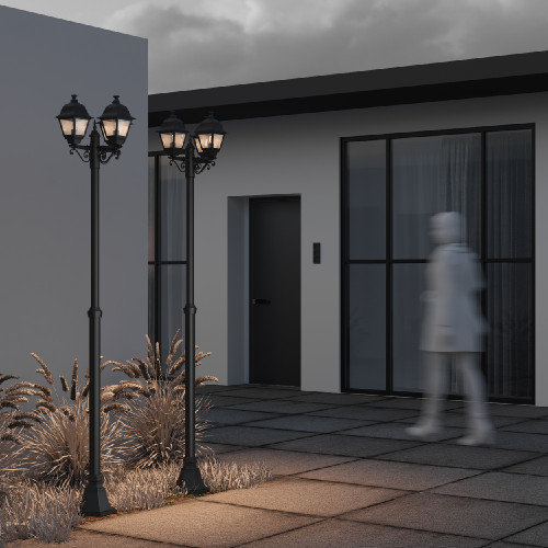 Купить Садово-парковый светильник Abbey Road  60W IP44 Черный Maytoni O003FL-03B в rum24.ru фото: 5