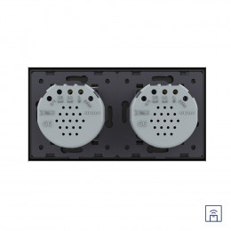 Сенсорный выключатель Livolo с функцией радиоуправления, 2 клавиши (1-1), 2 поста, цвет черный