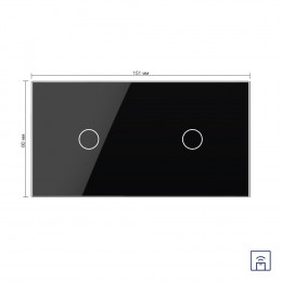 Сенсорный выключатель Livolo с функцией радиоуправления, 2 клавиши (1-1), 2 поста, цвет черный