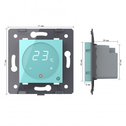 Терморегулятор пола Livolo 16А, сенсорное управление, датчик воздуха, цвет зеленый (механизм)