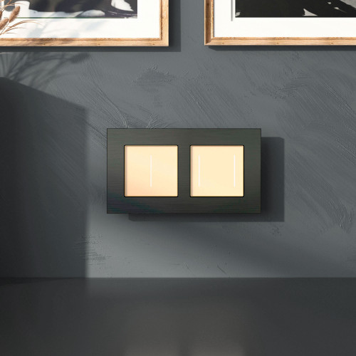 Купить Рамка из металла на 2 поста АluMax черный алюминий в rum24.ru фото: 3