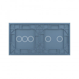 Панель для двух сенсорных выключателей Livolo, 5 клавиш (2+3), цвет синий, стекло