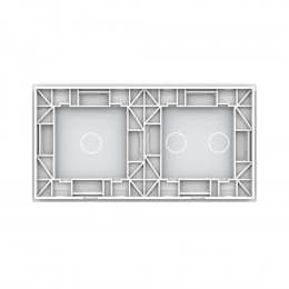 Панель для двух сенсорных выключателей Livolo, 3 клавиши (2+1), цвет белый, стекло