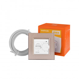 Терморегулятор Welrok MEX для рамки LIVOLO с механическим управлением, датчик пола 3 м, цвет белый с рамкой шампань