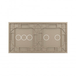 Панель для двух сенсорных выключателей Livolo, 5 клавиш (2+3), цвет шампань, стекло