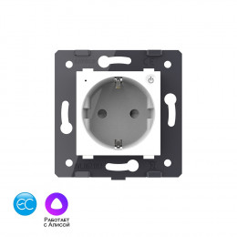 Розетка электрическая с заземлением защитными шторками 16A Livolo EC, цвет белый (механизм)