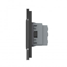 Розетка электрическая двойная 220В LIVOLO черная VL-C7C2EU-12