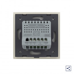 Двухклавишный проходной/перекрестный сенсорный выключатель Livolo, 1 пост, цвет жемчужный