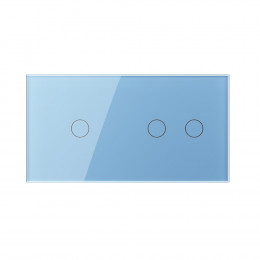 Сенсорный выключатель Livolo 3 клавиши (1+2), 2 поста Синий VL-C701-19/VL-C702-19